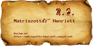 Matriszottó Henriett névjegykártya